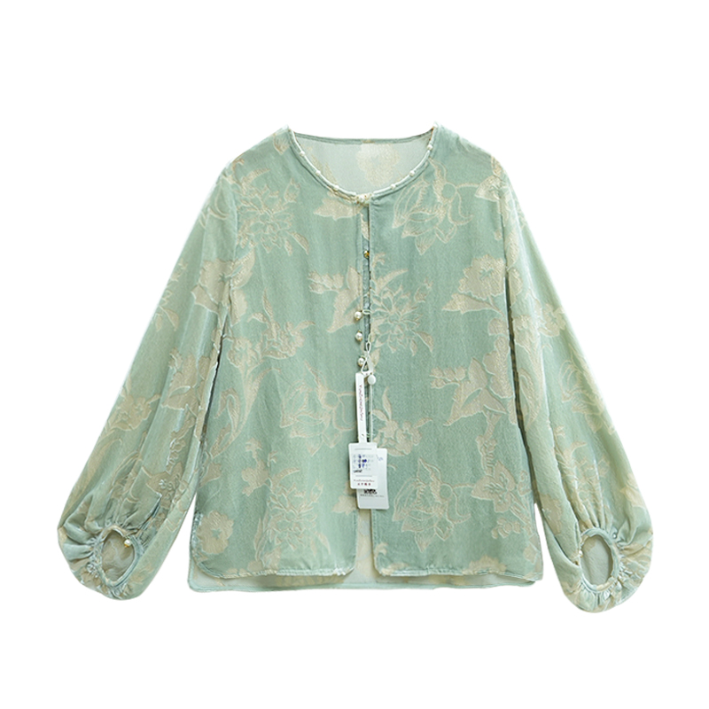 【莹莹高定】新品国风高定款新中式高端大气绿色上衣-CX78