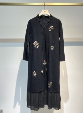 【遇见某天】新品国风高定款新中式高端大气黑色连衣裙-10924