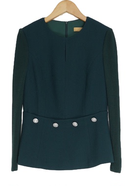 睐牌精选品牌女装高端休闲时尚气质百搭女墨绿色单上衣睐A4-18022