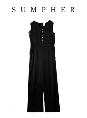 睐家精选品牌女装高端休闲时尚气质百搭女黑色连体裤睐-63118