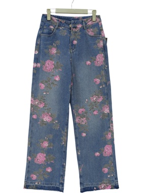 【精选】女装新款早春新时尚百搭优雅印花阔脚裤-S202320