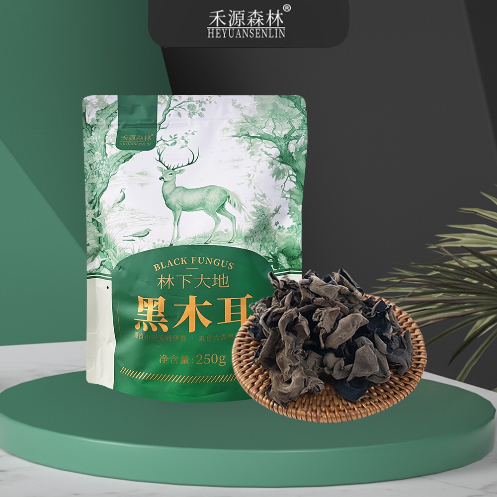 禾源森林2025年头茬新货东北特产伊春黑木耳500g/袋、250g/袋