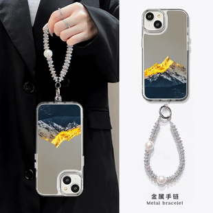 日照金山适用华为pura70pro手机壳p70招财p60新款p50风景雪山p40镜面p30创意ultra十补妆全包壳保护壳简约男