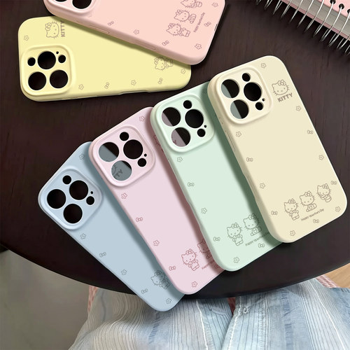 ins风少女感可爱小猫适用苹果17手机壳iPhone16promax高级感15新款14超火13mini好看12软11磁吸x液态硅胶air