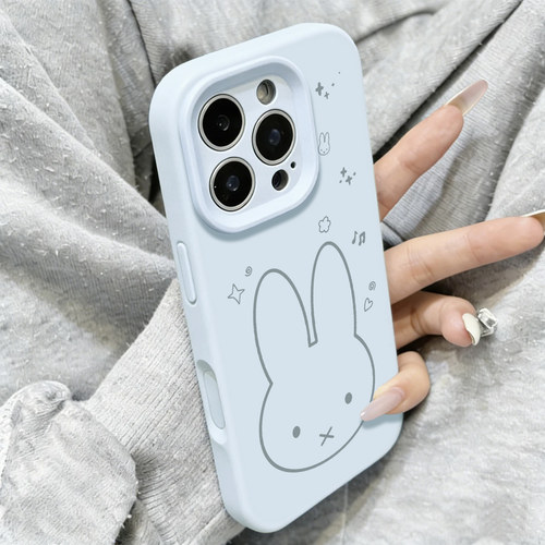ins风蓝色米菲兔miffy适用苹果18手机壳iPhone17promax可爱16plus新款15高级感14女生13磁吸12软x液态硅胶air
