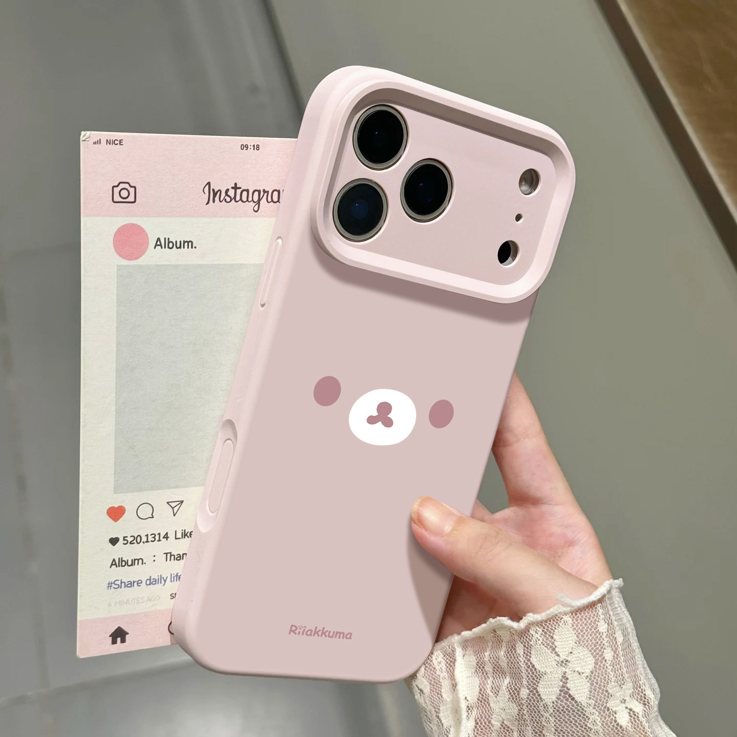 韩系ins风轻松熊适用苹果18手机壳iphone17promax可爱16plus新款15卡通14少女13高级感12磁吸11软液态硅胶air
