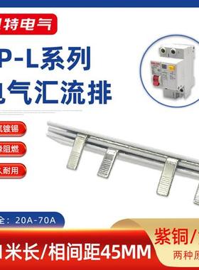 1P漏电63A汇流排20A-70A紫铜黄铜漏报连接排断路器接线排KT007
