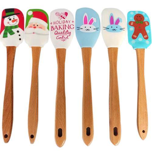 热卖烘焙工具木柄硅胶抹刀可爱卡通图案大号硅胶蛋糕奶油刮刀兔子,厨房/烹饪用具,其它烘焙器具,淘宝优惠券,粉丝福利购,淘宝优惠卷