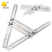 贴瓷砖铝合金多功能角度折叠尺塑料不锈钢活动六四折尺四边平行尺