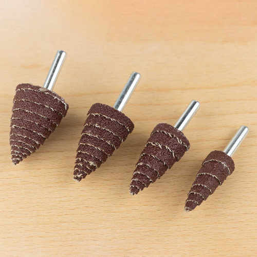 6毫米柄径锥形80目砂纸带柄塔形磨头木材塑料金属打磨电磨配件