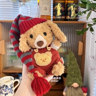 Yummy小狗衣服圣诞帽套装甜美小兔衣服jellycat小熊圣诞娃衣16cm