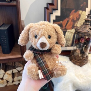 Jellycat15cm玩偶格子围巾yummy兔小围脖英伦风围巾20cm玩偶围巾