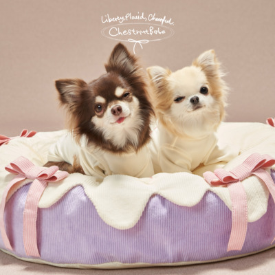 ChestnutBabe 冰淇淋蛋糕羽丝棉深度睡眠窝 原创可爱可拆洗宠物窝