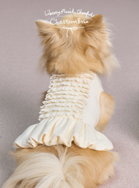 ChestnutBabe CloudyDays褶皱针织裙 原创秋冬狗狗可爱宠物衣服