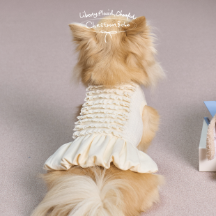 ChestnutBabe CloudyDays褶皱针织裙 原创秋冬狗狗可爱宠物衣服