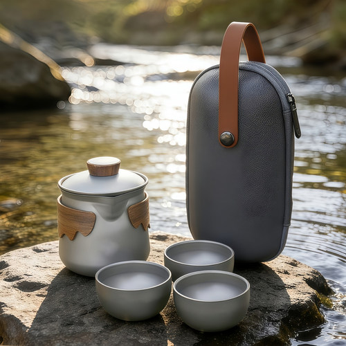 纯钛便携旅行快客杯户外泡茶套装