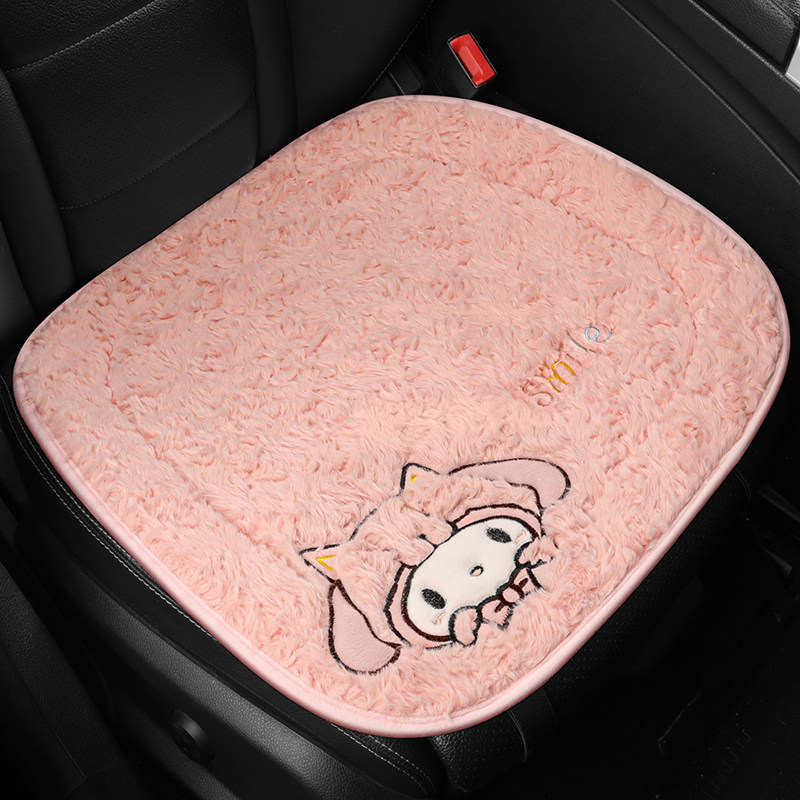 汽车坐垫冬季毛绒2025新款女士可爱卡通单片主驾驶无靠背车内座垫
