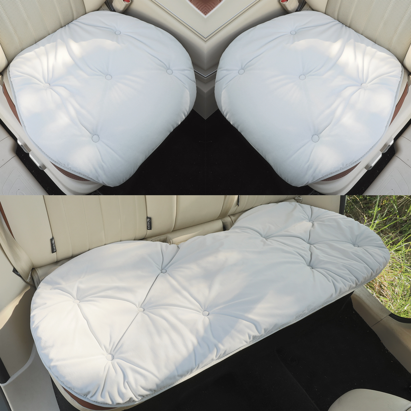 羽绒冬季汽车坐垫秋冬保暖半包座垫单片主驾驶无靠背车内冬天车垫