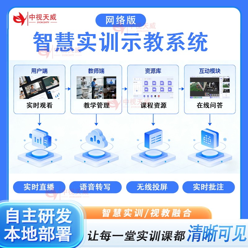 中视天威职业院校可视化智慧实训示教系统1+8多机位无线投屏