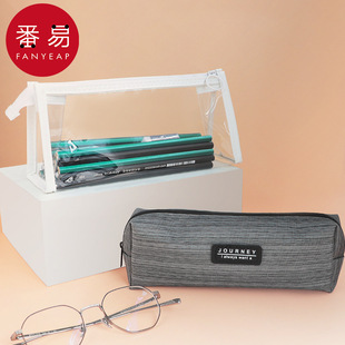 笔袋A1pq808-纱袋简约铅笔袋男女孩收纳袋学生大容量文具袋考试