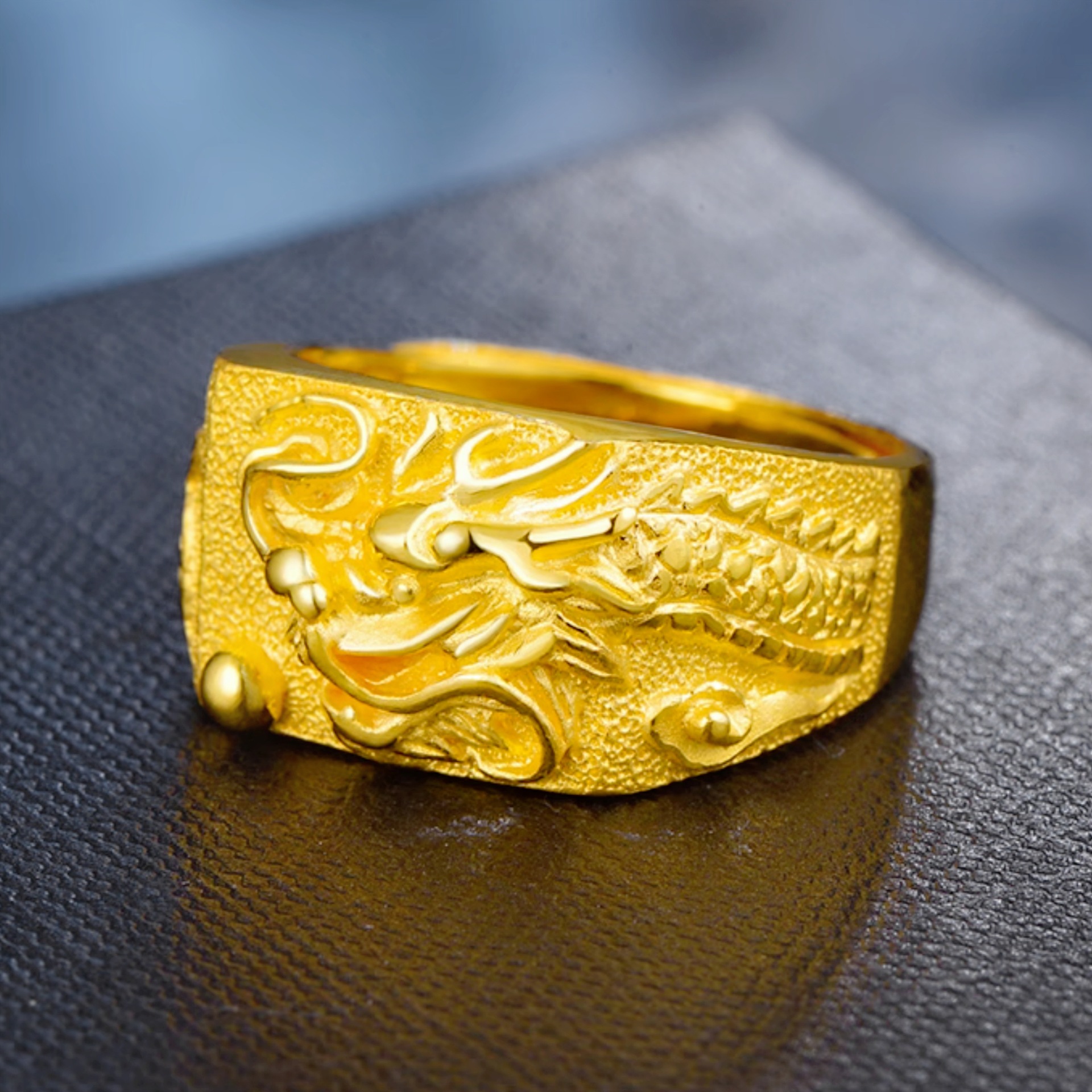 钻石之乡河南柘城河南人工钻石真空电镀霸气龙纹龙腾戒指戒指龙的