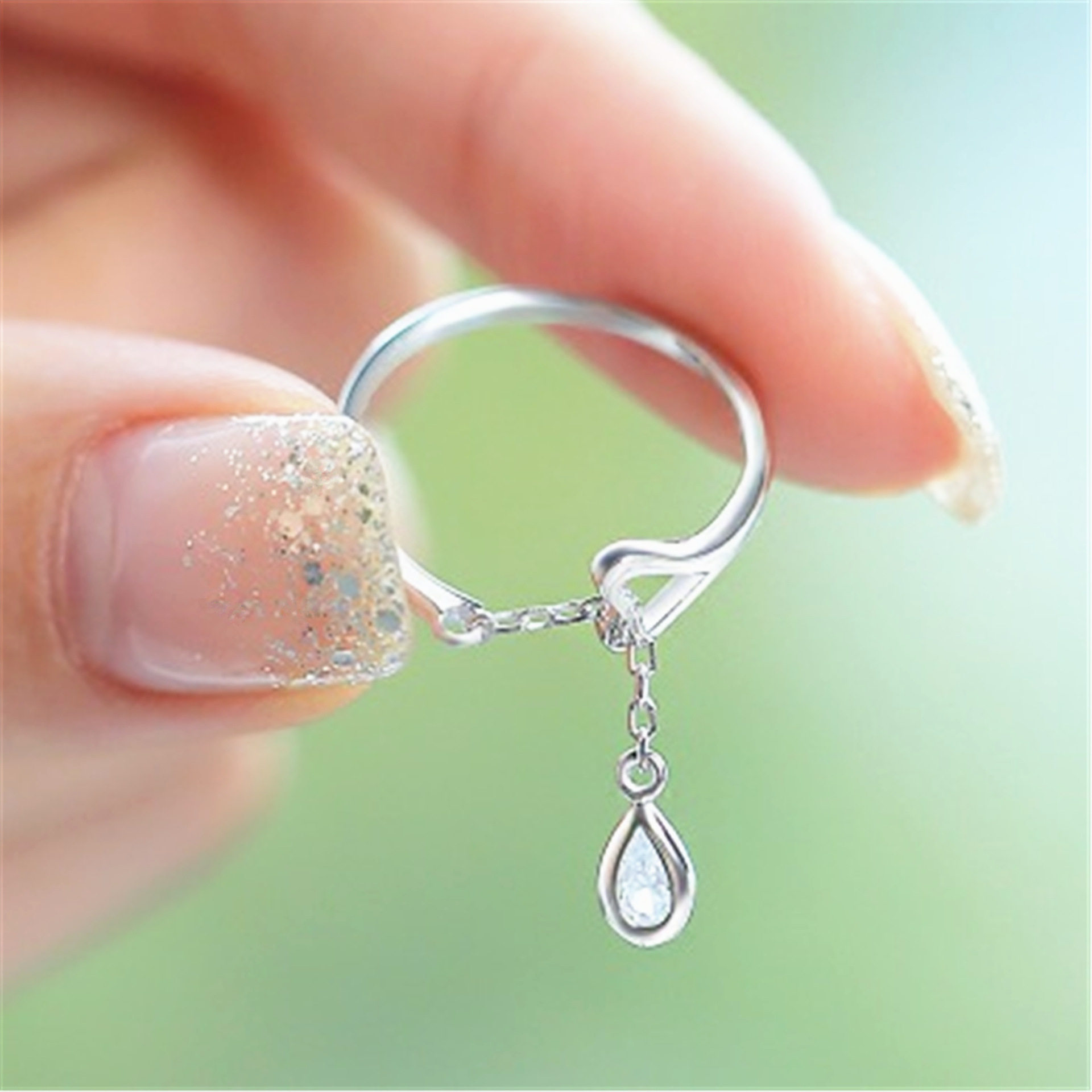 钻石之乡河南商丘跨境创意wish女款韩版镶钻开口戒子指环饰a2654