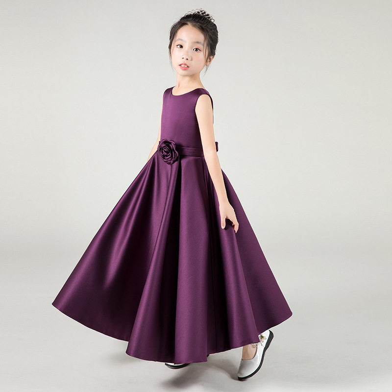 2026款冬季钢琴演奏礼服女童裙中大童主持人乐团大合唱演出a4428