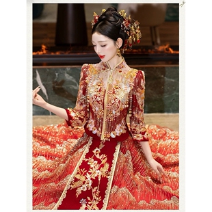 2026新款新娘结婚秀禾服中式改良结婚礼服女士  喷金工艺厂a5137