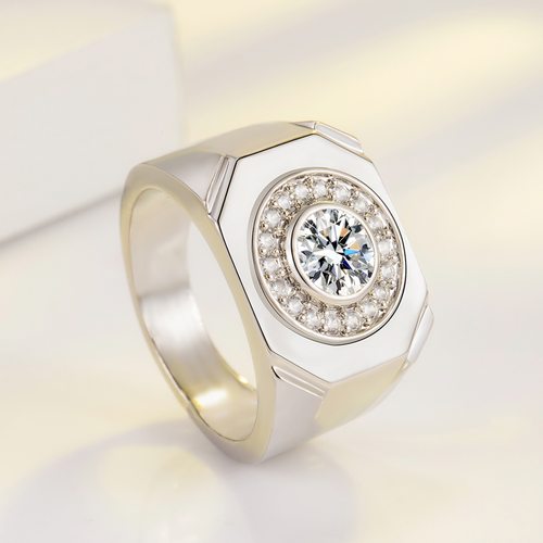 钻石之乡河南商丘霸气璀璨流畅圆盘时钟戒指 欧美厚实宽版钟a2831