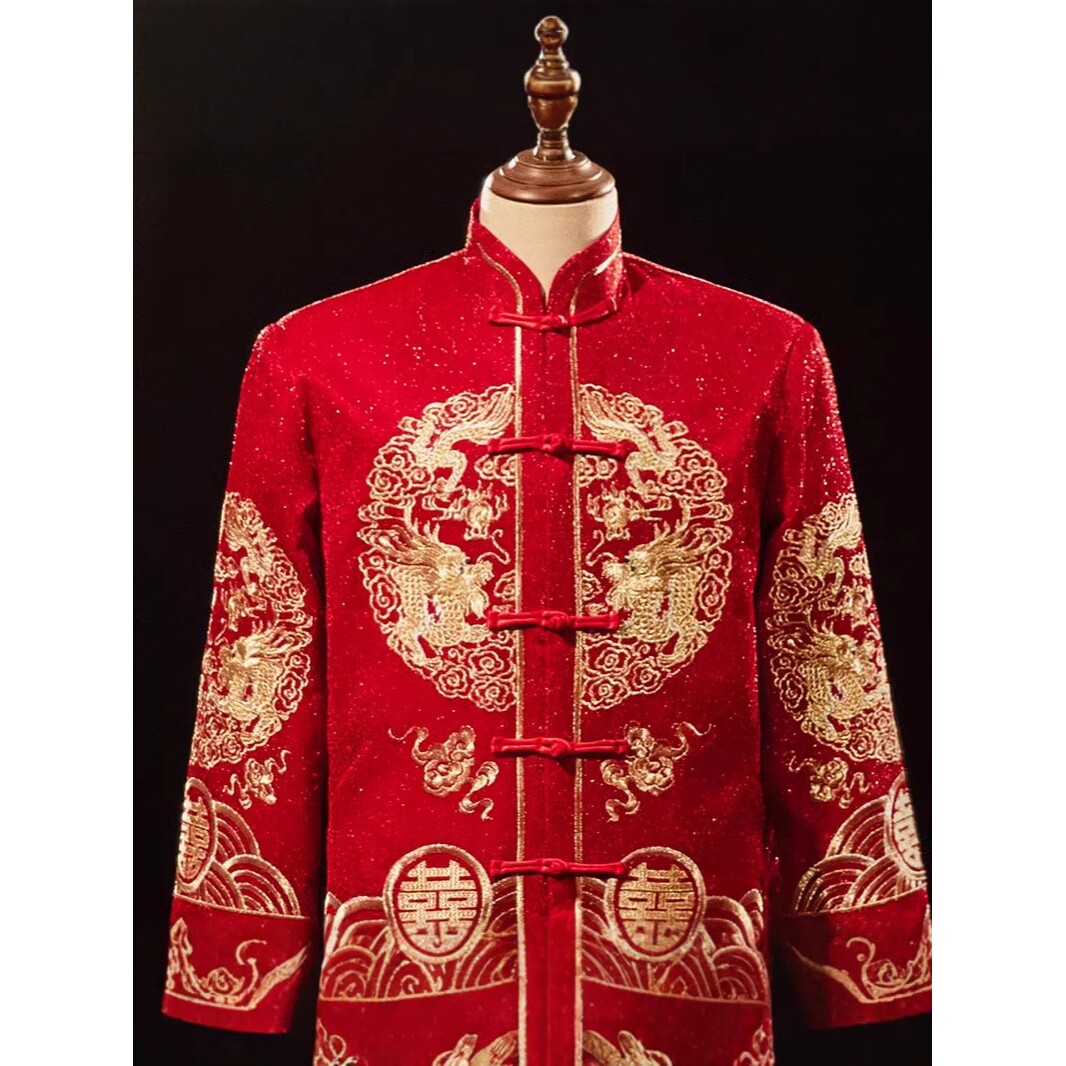 秀禾服男装2024新款新郎中式结婚古装大码敬酒服唐装男士礼a5157