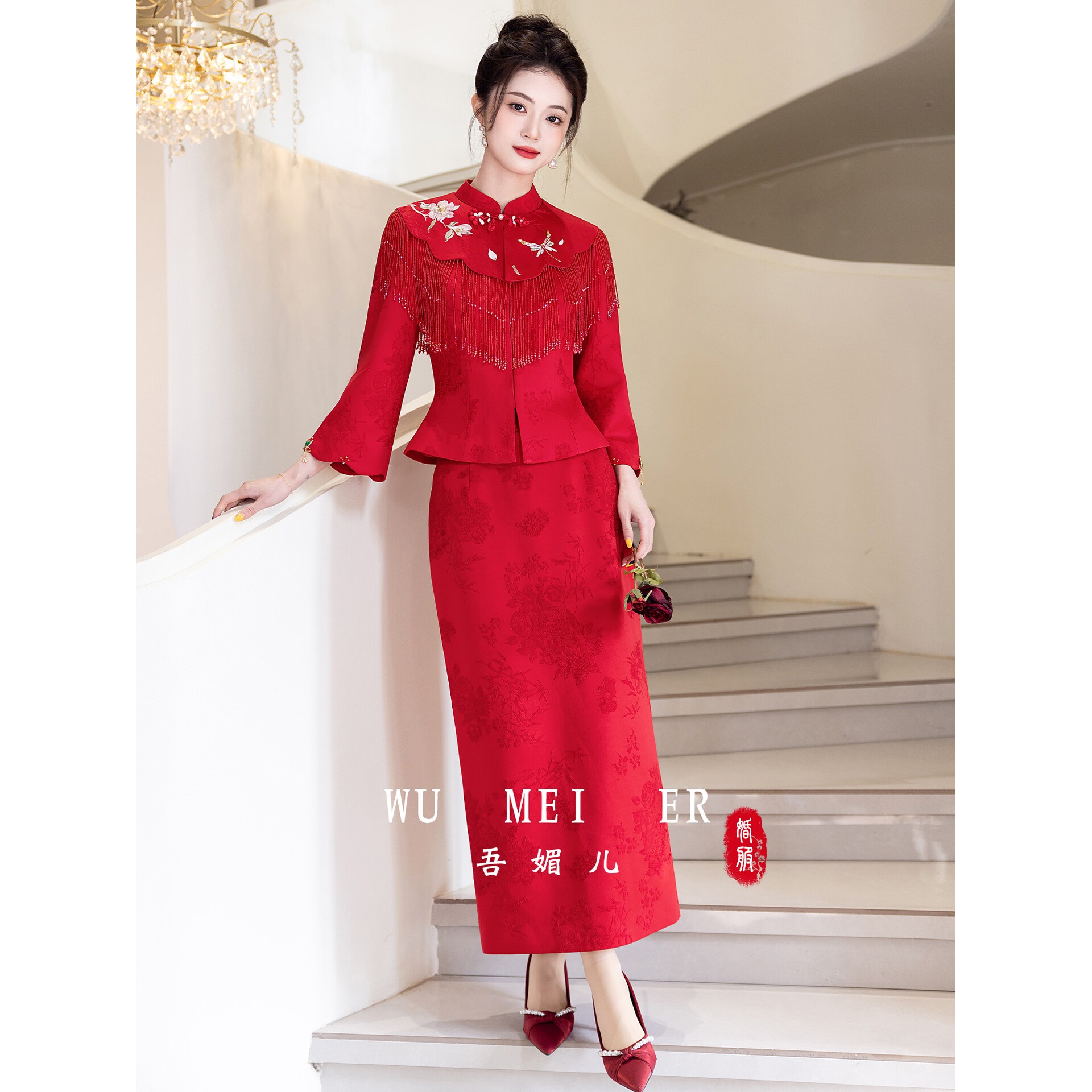 新中式红色订婚礼服小个子2026新款结婚新娘旗袍高级感敬酒a4940