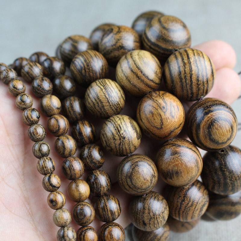 菩提之乡中国海南厂家紫柚木手串2.0虎皮纹檀木佛珠108颗男女情侣