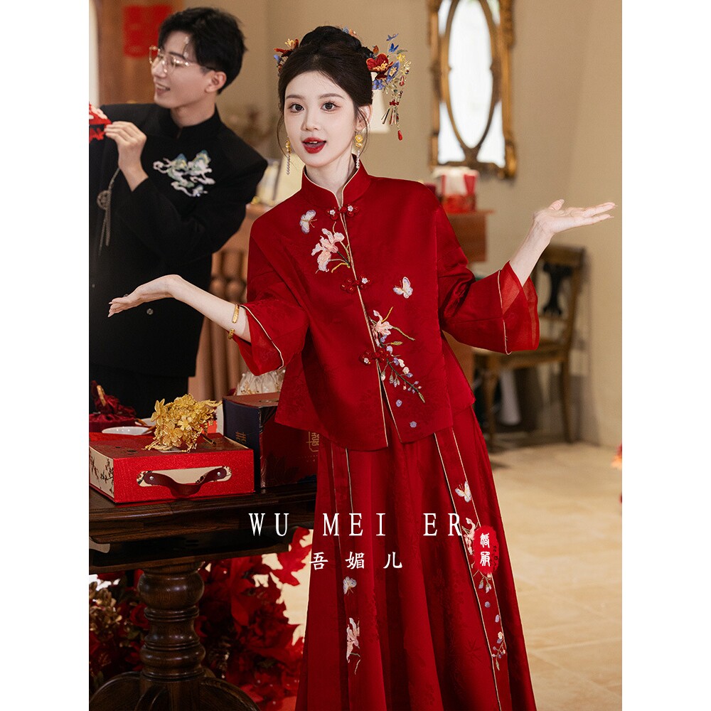 2026新款结婚出阁服新中式新娘敬酒服套装订婚礼服连衣裙女a4815