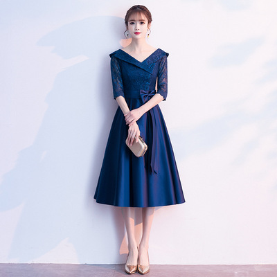 晚礼服2026新款宴会气场女王中长款气质简单大方大合唱团连a4464