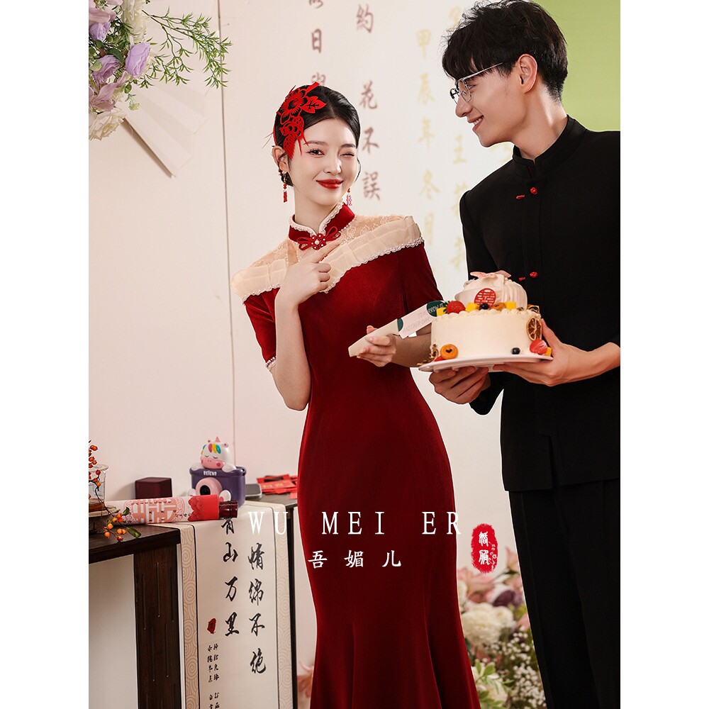 新中式敬酒服新娘2026新款改良订婚礼服裙小个子结婚回门礼a4938