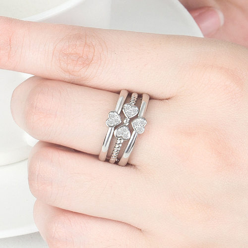 钻石之乡河南商丘韩版热卖四片叶草戒指 幸运花卉镶钻套戒 a2891