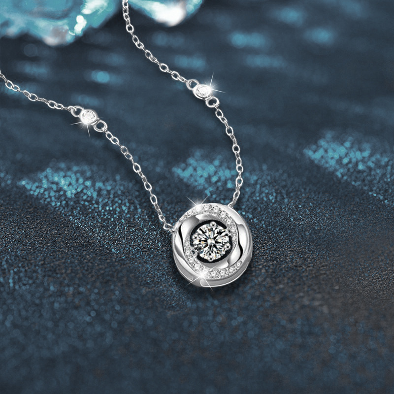 钻石之乡中国商丘莫桑石项链S925纯银莫比乌斯高级感灵动锁a0125