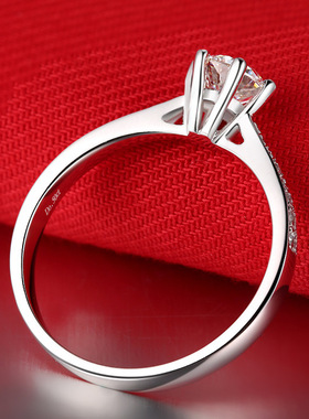 钻石之乡河南商丘韩版热卖钻石手饰镀铂金经典六爪戒指八心a2373