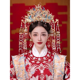 明制汉服婚服新娘凤冠头饰新款新中式结婚发饰大气奢华高端a4997