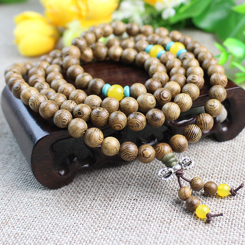 菩提之乡中国海南厂家鸡翅木手链鸡翅木佛珠念珠手串108颗商务礼