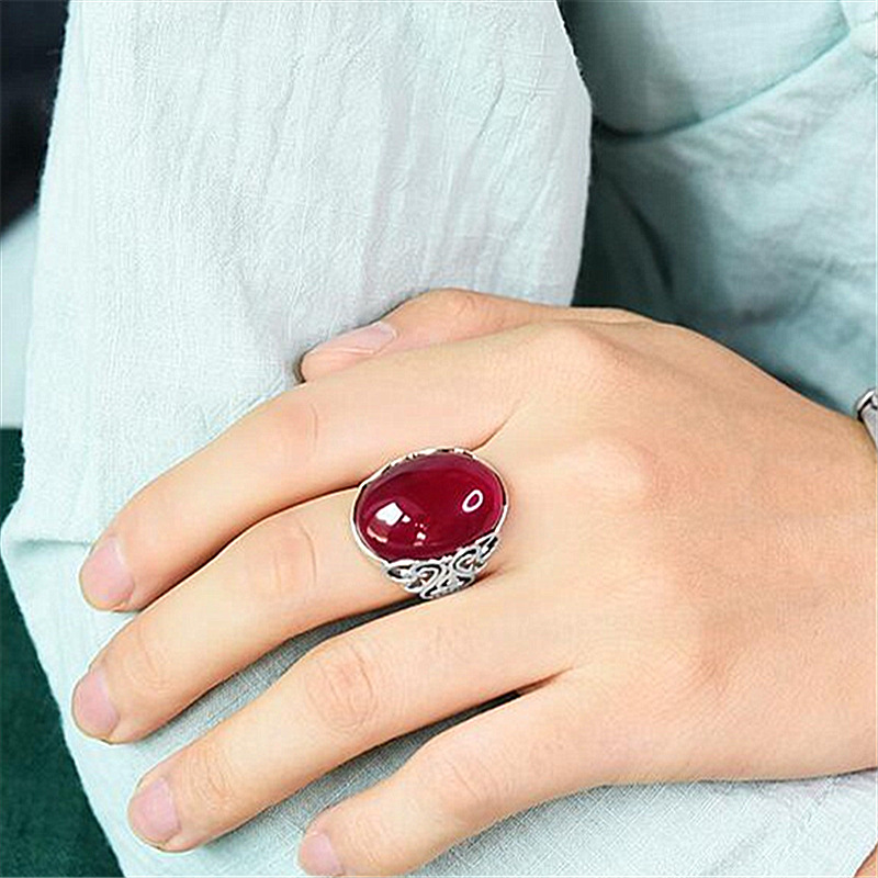 钻石之乡河南柘城河南人工钻石热卖镂空花纹戒指 红玛瑙玉髓925复