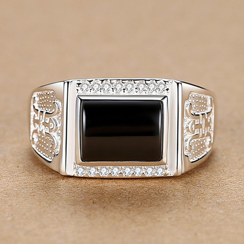 钻石之乡河南商丘开口简约不凡霸道男士黑钻戒指 尊贵典雅镶a2794