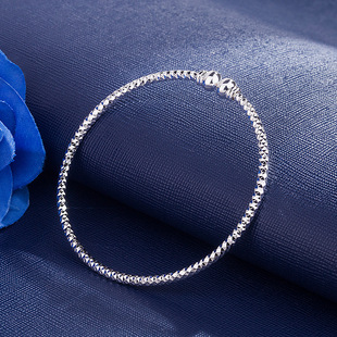 钻石之乡河南商丘热卖菱形格车花线管手镯环 气质银色车花手a0262