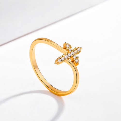 钻石之乡河南商丘欧美wish镶嵌锆石几何形戒指十字架戒指礼a0171