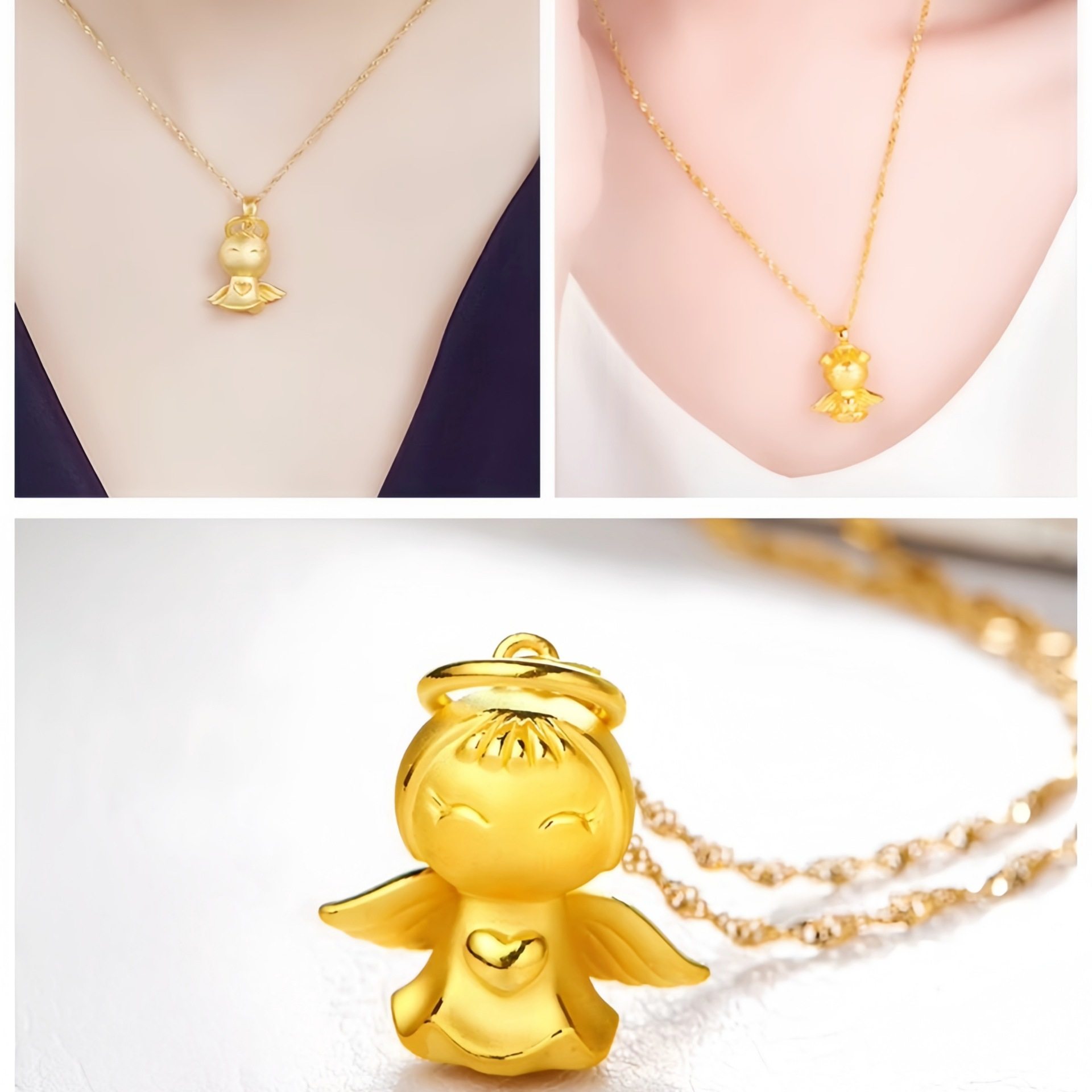 钻石之乡河南商丘镀吊坠福星天使男女宝宝吊坠项链挂坠越南a0176