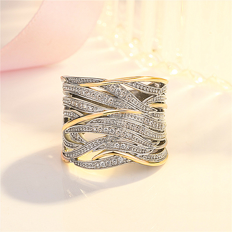 钻石之乡河南柘城河南人工钻石wish亚马逊热卖缠绕戒指 跨境新品