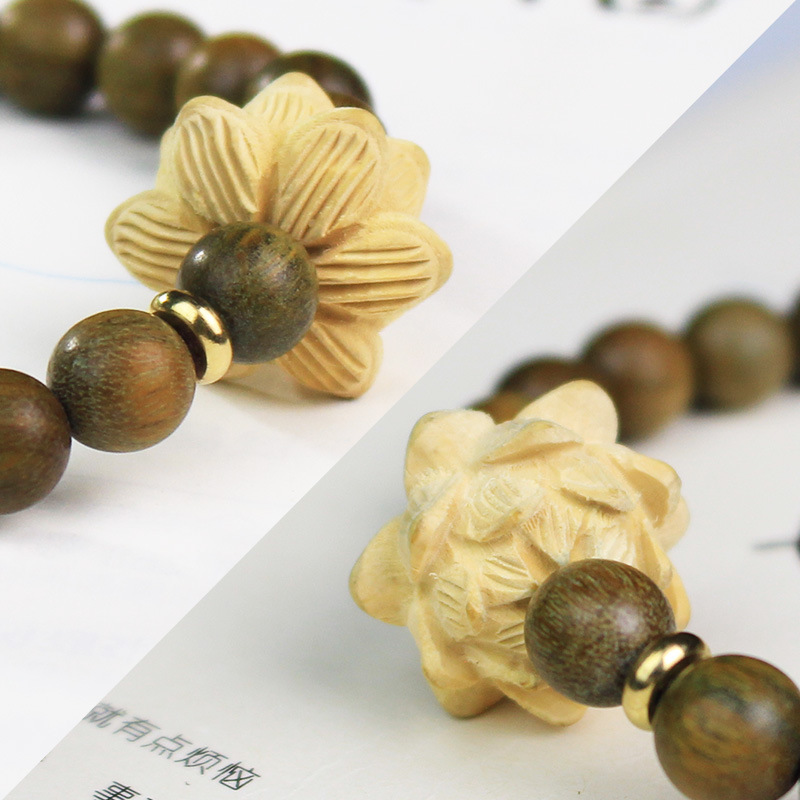 菩提之乡中国海南绿檀手串莲花楼森系男女情侣手链李莲花文玩佛珠