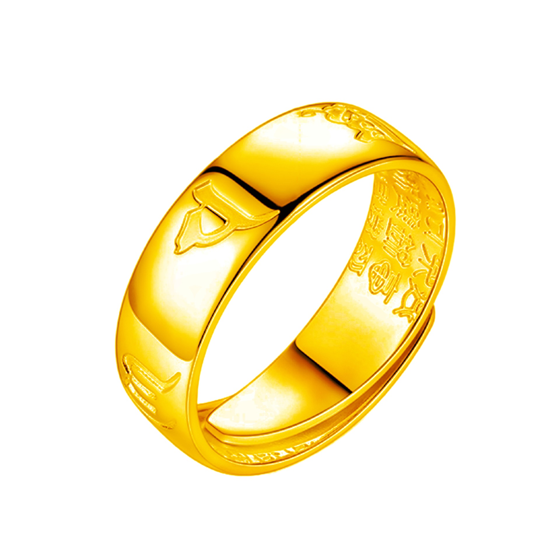 钻石之乡河南柘城河南人工钻石潮流民族风精雕心经六字真言戒指环