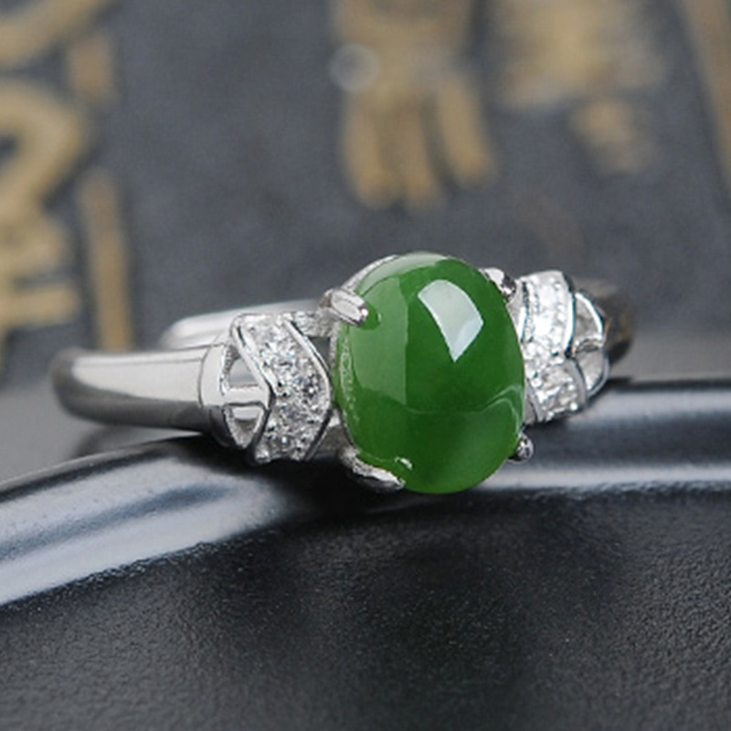 钻石之乡河南柘城河南人工钻石热卖创意镶仿和田碧玉戒指女手饰指