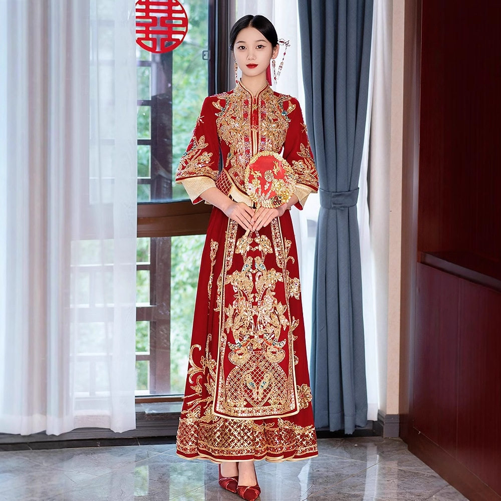 秀禾服2026年新娘中式结婚嫁衣礼服敬酒服女秀和重工刺绣厂a4906